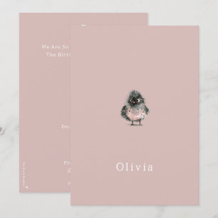 Carte De Correspondance Birth Announcement Cute Little Bird.
