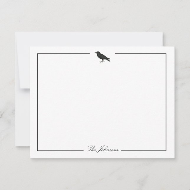 Carte De Correspondance Black Crow Moderne Papeterie Éffrayante personnali (Devant)