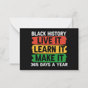 Carte De Correspondance Black History Live it Apprenez-le Faire 365 jours