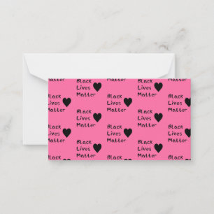 Carte De Correspondance Black Lives Matt Texte Girly Pink Couleurs Coeurs