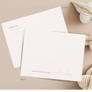Carte De Correspondance Blanc beige minimal Un message pour vous