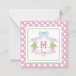 Carte De Correspondance Blason Monogramme Prépa Palm Beach