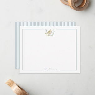 Carte De Correspondance Bleu doux clair avec lapin Stationery personnalisé