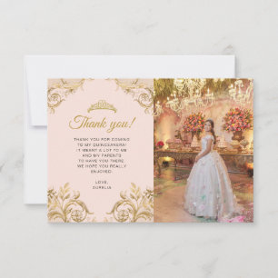 Carte De Correspondance Bleu rose élégant BUDGET photo Quinceañera