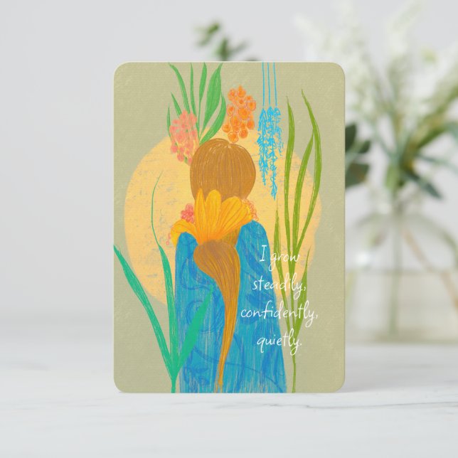 Carte De Correspondance Bloom stable - Calm Growth Affirmation personaliz (Debout devant)