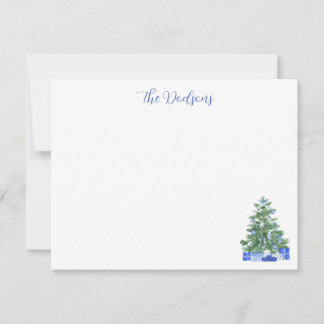 Carte De Correspondance Blue Chinoiserie Christmas Tree