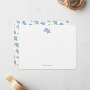Carte De Correspondance Blue Hydrangea Classic Coastal Personnalisé