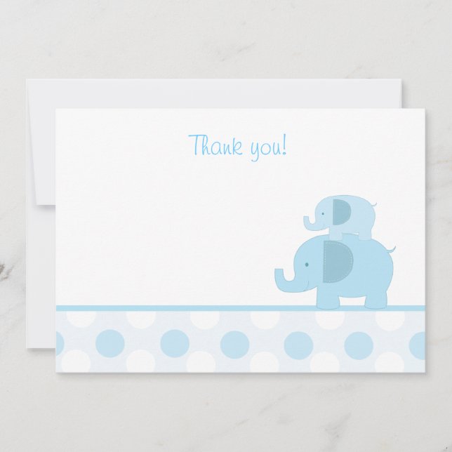 Carte De Correspondance Blue Mod Elephant Flat Merci notes (Devant)