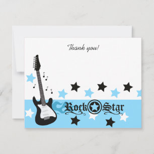 Carte De Correspondance Blue Rocker Rock Star 4x5 Flat Merci note