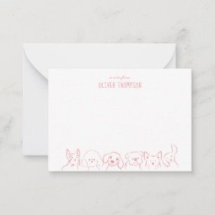 Carte De Correspondance Blush Rose BUDGET Note De Chien Mignon Dessin Anim