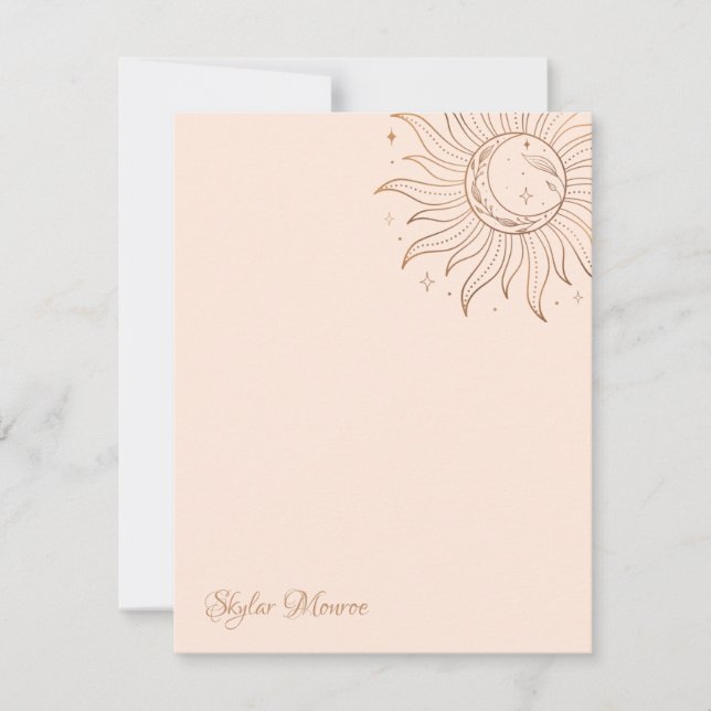 Carte De Correspondance Blush solaire céleste (Devant)