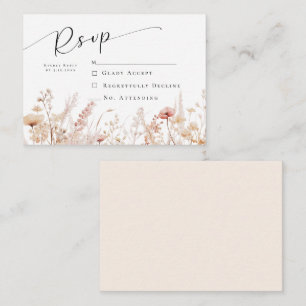 Carte De Correspondance Blushing Fleur sauvage mariage RSVP