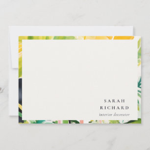Carte De Correspondance Boho Chic Vert Feuillage Tropical Botanique