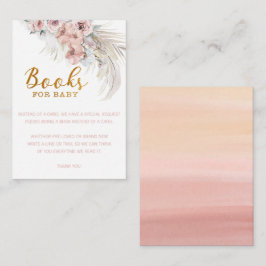 Carte De Correspondance Boho Pampas Livres pour Baby Card Girl