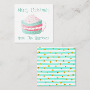 Carte De Correspondance Boîtes cadeaux de Noël au chocolat chaud Watercolo