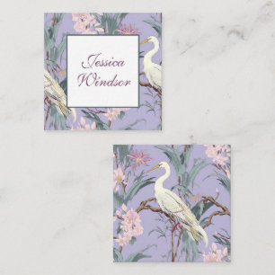 Carte De Correspondance Boîtier cadeau de la Chine Lavender Floral Egret