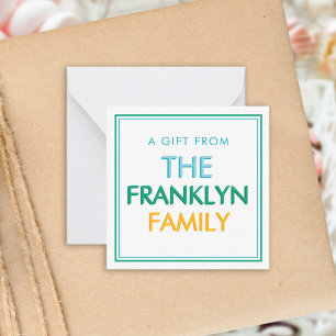 Carte De Correspondance Boîtier cadeau familial personnalisé Green Preppy