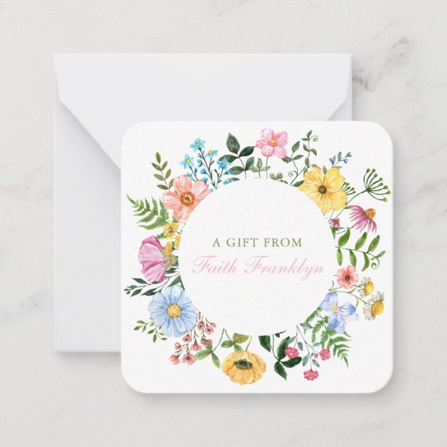 Carte De Correspondance Boîtier cadeau Floral Aquarelle Personnalisé (Devant)