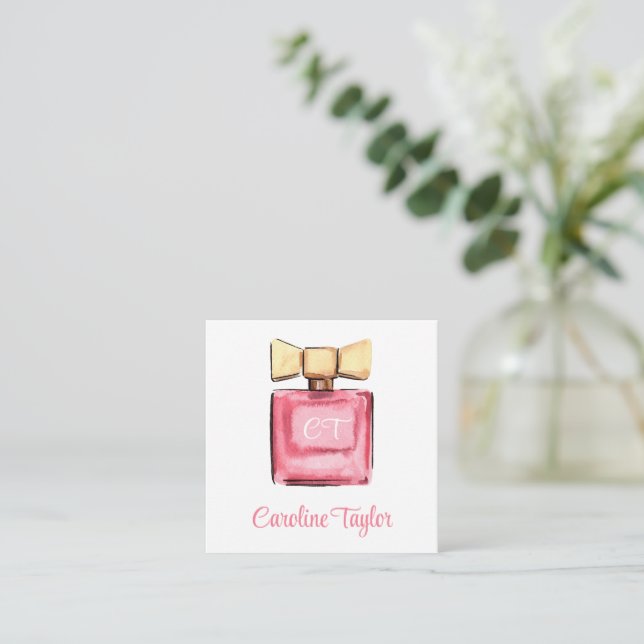 Carte De Correspondance Boîtier cadeau Parfum Design Watercolor (Debout devant)
