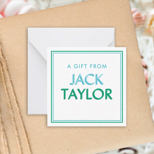 Carte De Correspondance Boîtier cadeau personnalisé Blue Green Preppy (Créateur téléchargé)