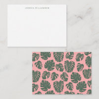 Boîtier cadeau personnalisé rose Monstera Tropical