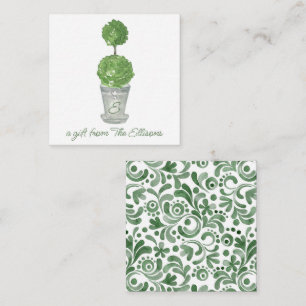 Carte De Correspondance Boîtier Cadeau Topiaire Monogrammé Aquarelle