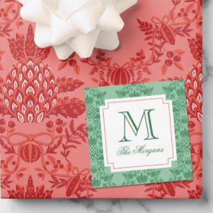 Carte De Correspondance Boîtier de monogramme pour ananas de Noël