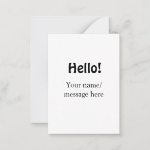Carte De Correspondance Bonjour ajouter un message de nom simple minimum é