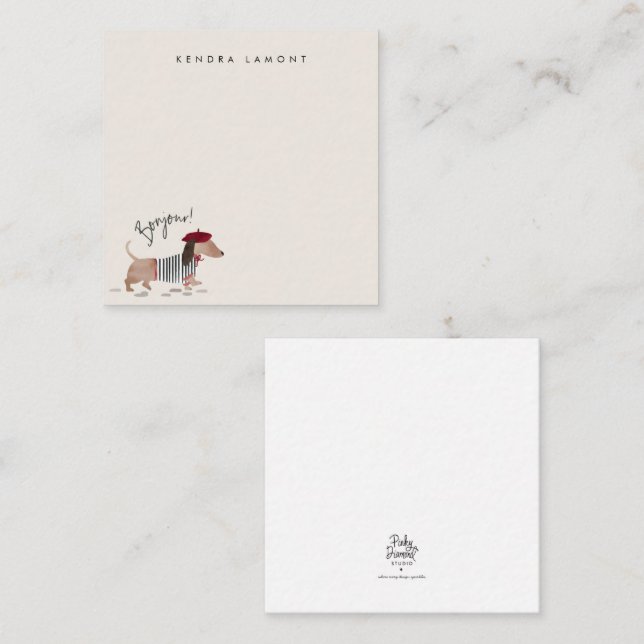 Carte De Correspondance Bonjour Pup (Devant / Derrière)