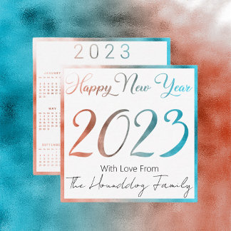 Carte De Correspondance Bonne Année 2023 Avec Calender