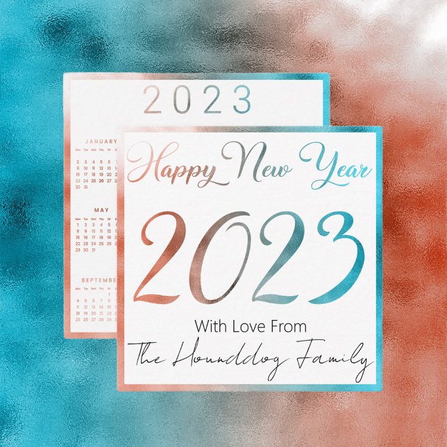 Carte De Correspondance Bonne Année 2023 Avec Calender (Créateur téléchargé)