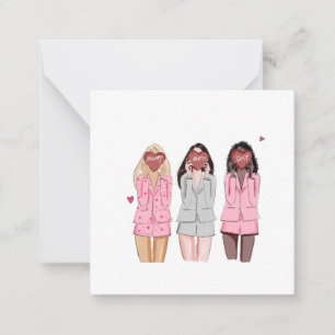 Carte De Correspondance Bonne illustration d'anniversaire filles roses