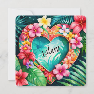 Carte De Correspondance Bonne Saint Valentin Hawaiian Lei Nom