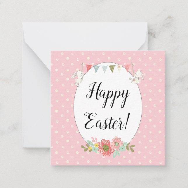 Carte De Correspondance Bonnets mignons Bonne Pâques (Devant)