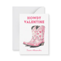 Boot Cowboy rose doux sur mesure Howdy Valentine's