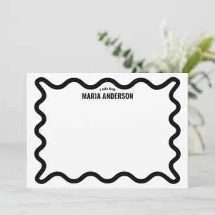 Carte De Correspondance Bordure Black Wavy personnalisée