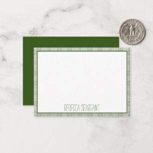 Carte De Correspondance Bordure carreautée vert sauge clair personnalisée
