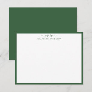 Carte De Correspondance Bordure classique Hunter Green