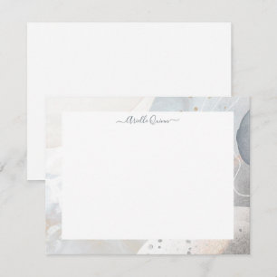 Carte De Correspondance Bordure d'aquarelle terrestre Abstraite personnali