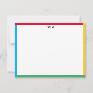 Carte De Correspondance Bordure de couleurs primaires Mignon Enseignant ou