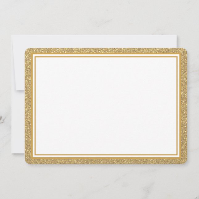 Carte De Correspondance Bordure de la Parties scintillant or-carte à note  (Devant)