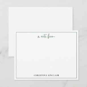 Carte De Correspondance Bordure de typographie vert émeraude chic professi