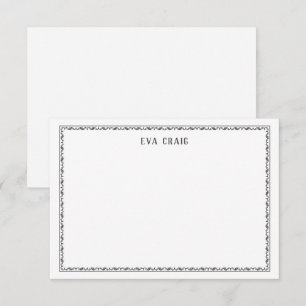 Carte De Correspondance Bordure Décorative Élégante Personnalisée Plate