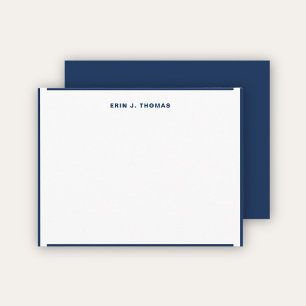 Carte De Correspondance Bordure élégante moderne bleu marine
