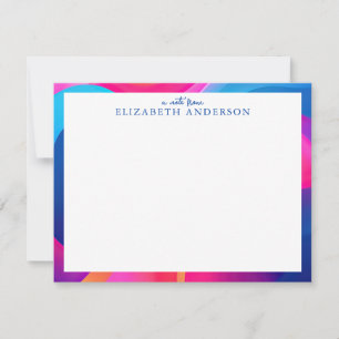 Carte De Correspondance Bordure géométrique colorée personnalisée