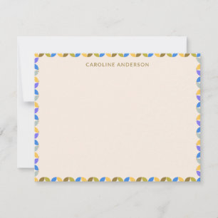 Carte De Correspondance Bordure géométrique moderne colorée Nom personnali