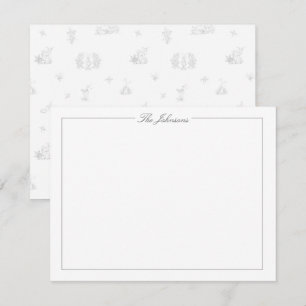 Carte De Correspondance Bordure gris classique papier à lettres personnali