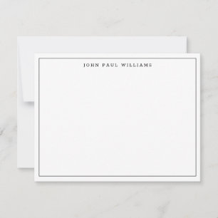 Carte De Correspondance Bordure mince classique noire simple professionnel