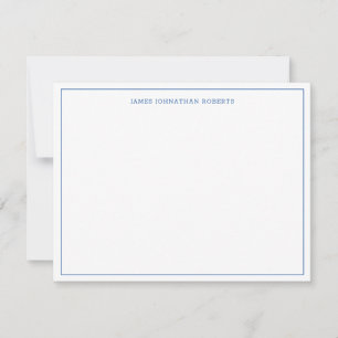 Carte De Correspondance Bordure moderne bleu marine