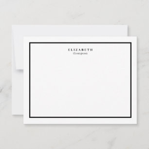 Carte De Correspondance Bordure noire et blanche Moderne Simple